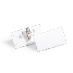 DURABLE 8121 19 ACRYLIC COMBI CLIP BADGE  (40 X 75 MM)
